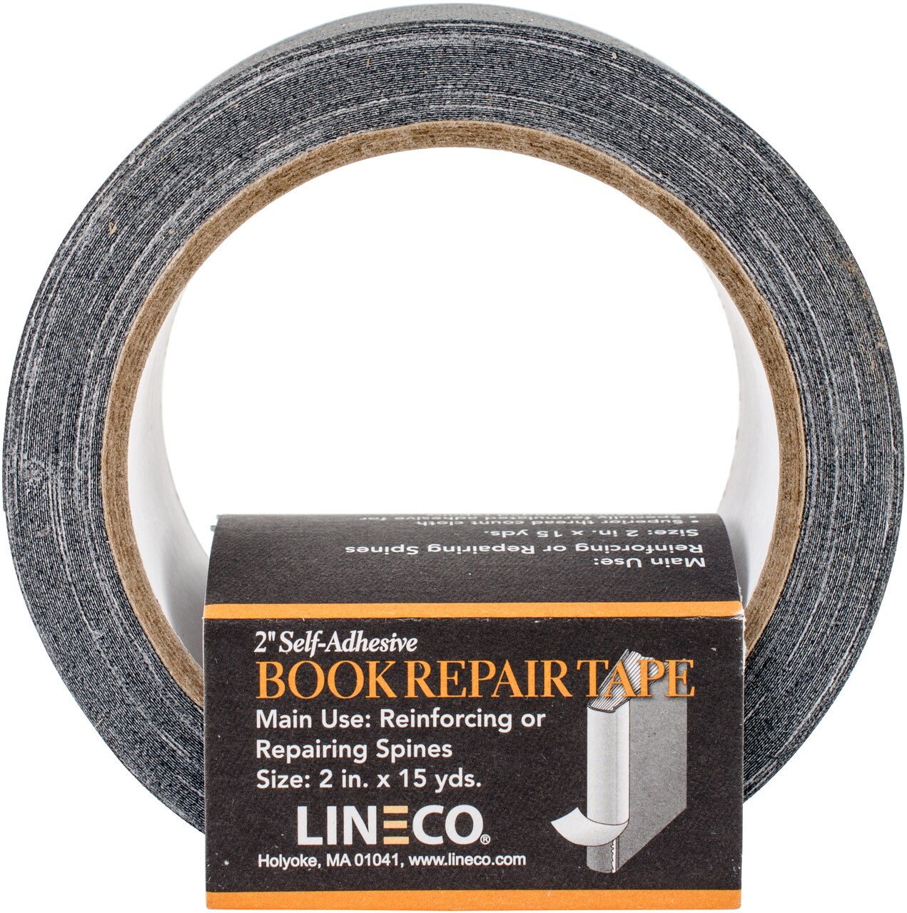Lineco Self-Adhesive Book Repair Tape-Black 2X15yd